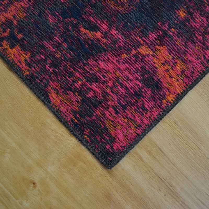 Bruges Abstract Rugs 97003 8005 in Pink Orange Cotton Chenille