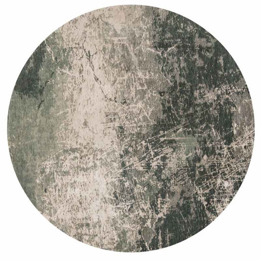 Louis De Poortere Mad Men Cracks 8723 Circle Rugs in Dark Pine