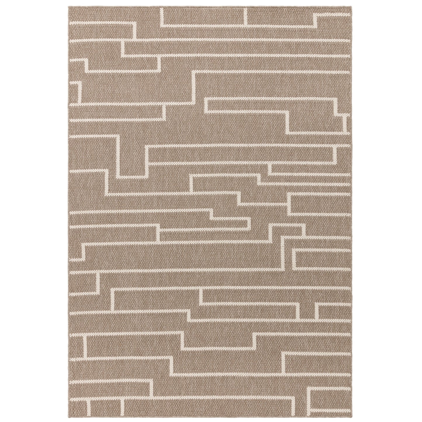 Camber Track Modern Textured Rugs in Sand Natural