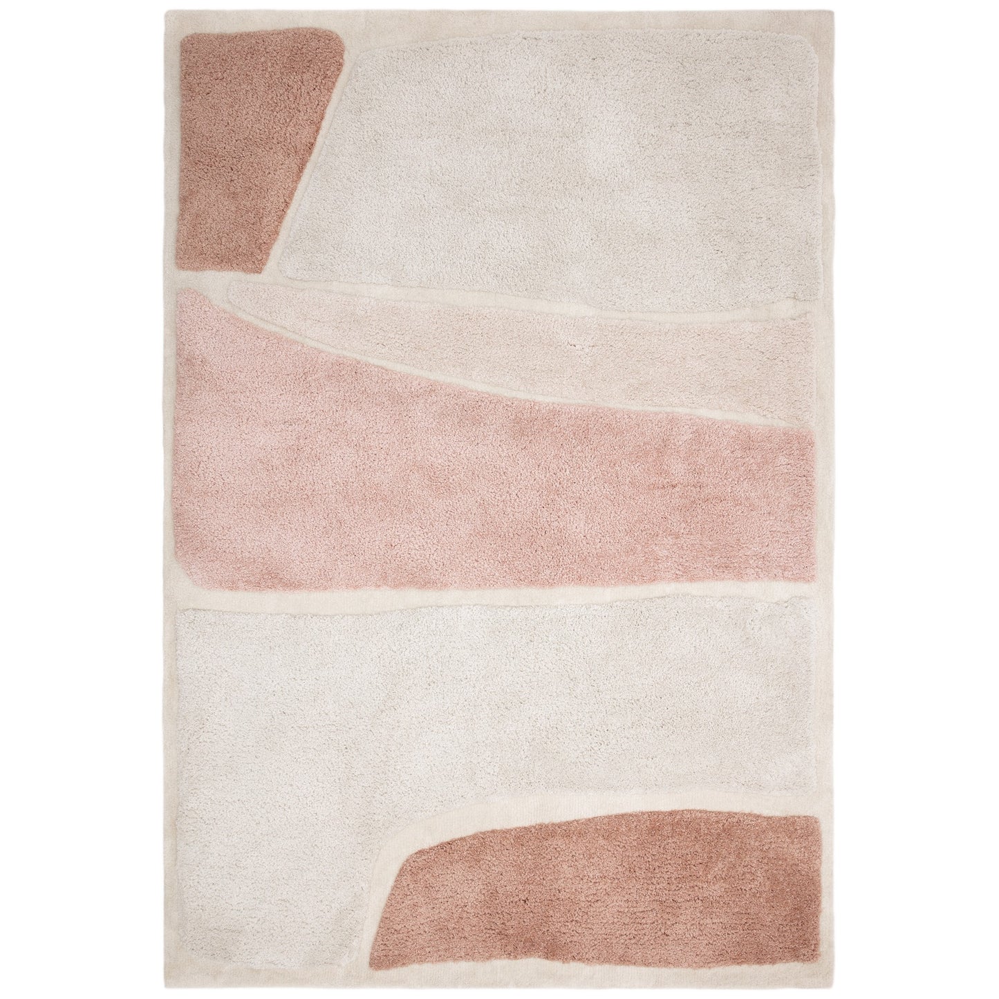 Horizon 1 Modern Geometric Textured Rugs in Clay Natural