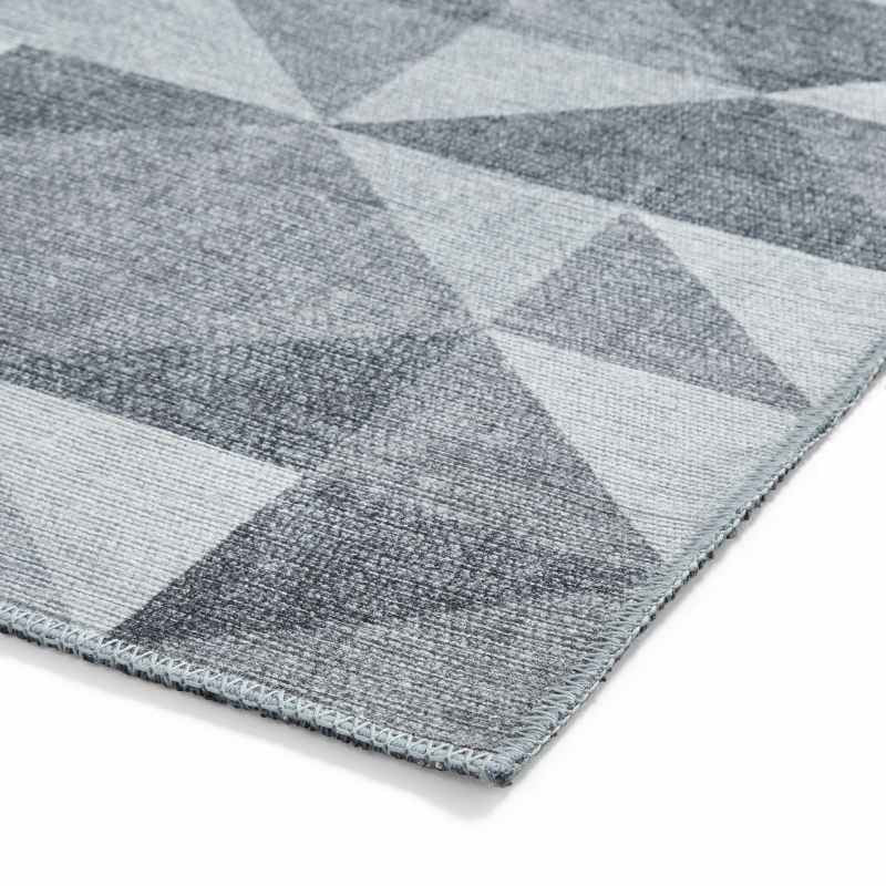 Coral H1057 Modern Washable Geometric Rugs in Grey