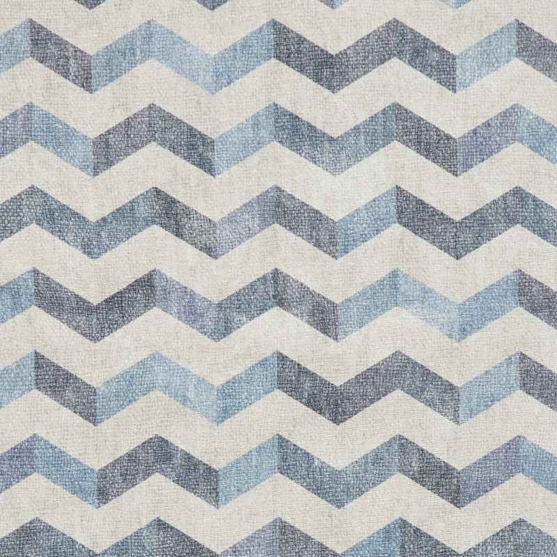 Coral H1059 Modern Washable Chevron Rugs in Blue