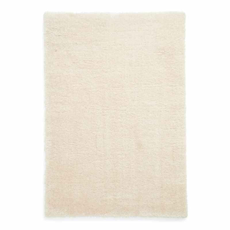 Lux Shaggy Modern Plain Shaggy Rugs in Cream White