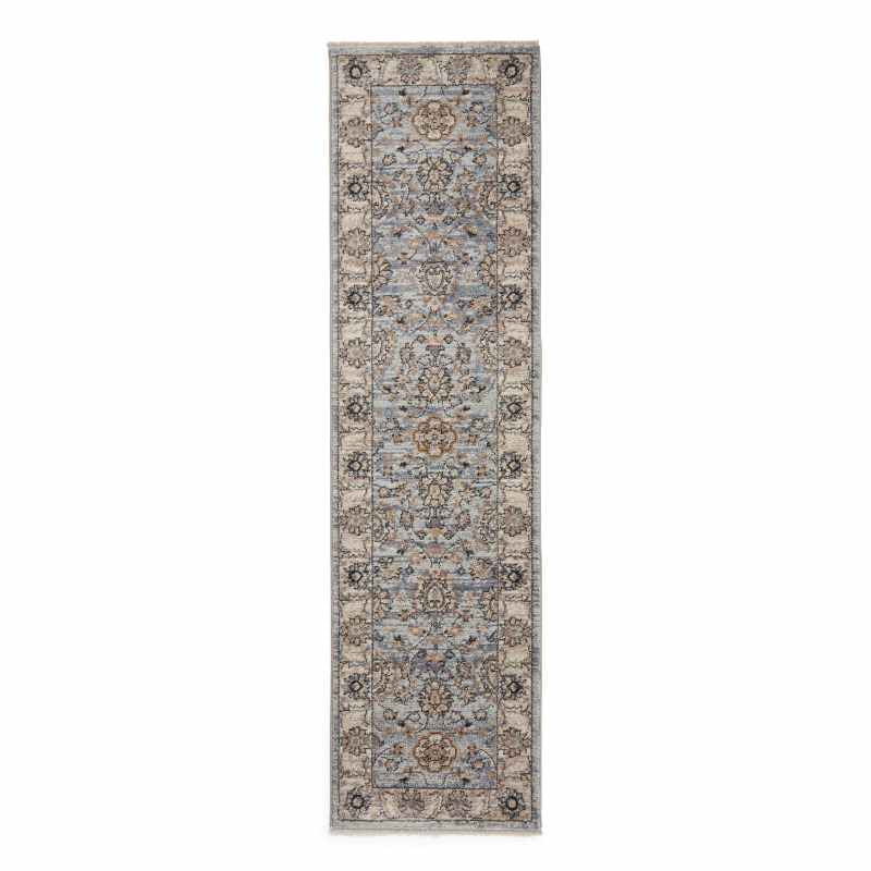 Border Runner Rugs Vintage 35027 Traditional Motif Border Runner Rugs in Blue – The Rug Seller