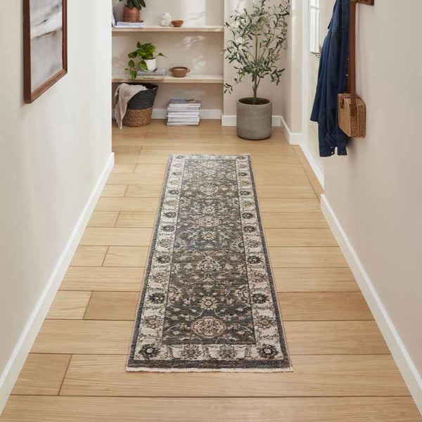 Vintage 35027 Traditional Motif Border Runner Rugs in Green – The Rug ...