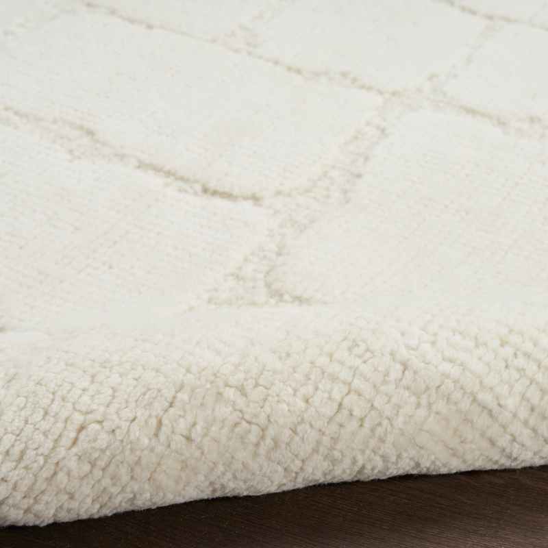 Blanco BLO02 Geometric Wool Rugs by Nourison in Ivory White