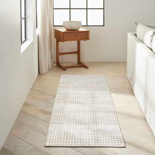 Calvin Klein CK958 CK950 Rush Designer Abstract Runner Rugs in Ivory Multi
