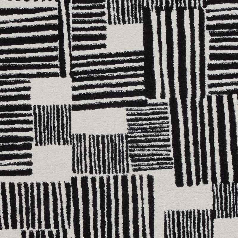 Blocks Modern Geometric Washable Rugs by Catherine Lansfield in Black White
