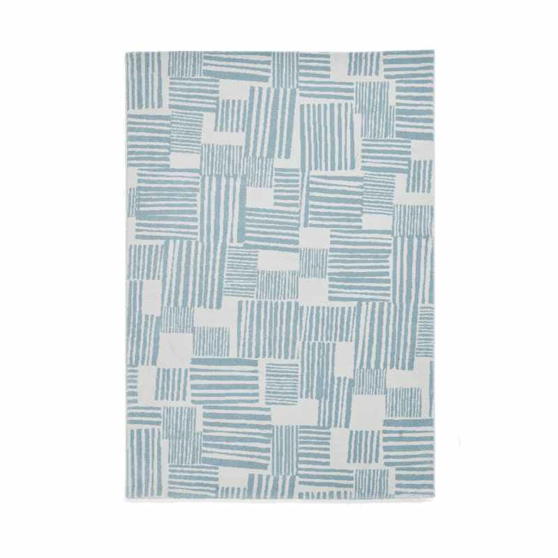 Blocks Modern Geometric Washable Rugs by Catherine Lansfield in Blue
