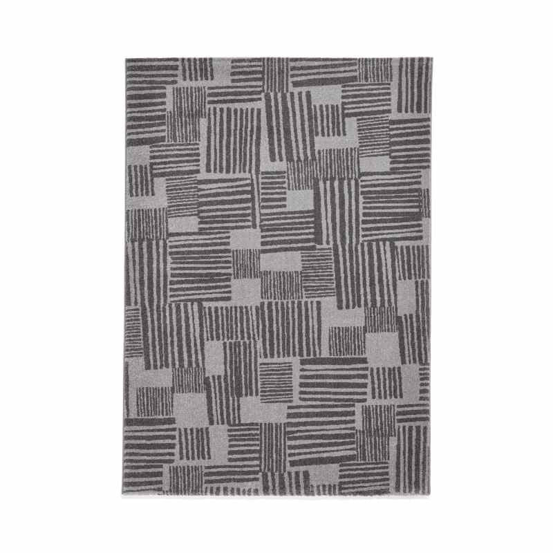 Blocks Modern Geometric Washable Rugs by Catherine Lansfield in Dark Grey