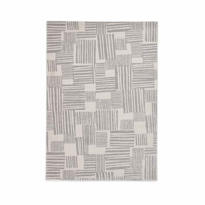 Blocks Modern Geometric Washable Rugs by Catherine Lansfield in Grey
