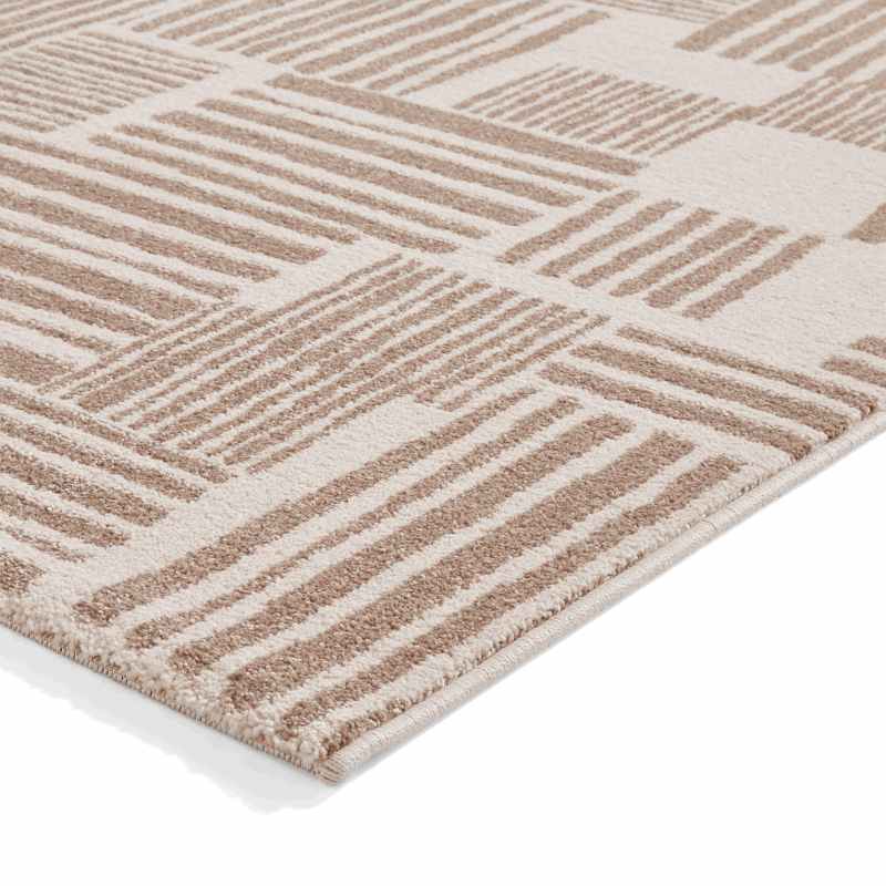 Blocks Modern Geometric Washable Rugs by Catherine Lansfield in Natural