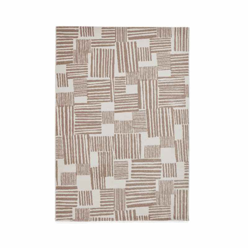 Blocks Modern Geometric Washable Rugs by Catherine Lansfield in Natural