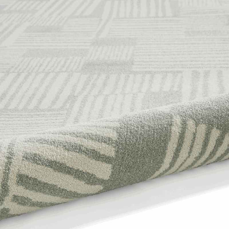 Blocks Modern Geometric Washable Rugs by Catherine Lansfield in Sage Green