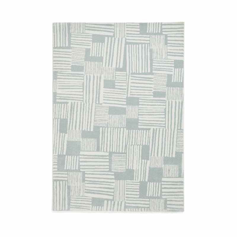 Blocks Modern Geometric Washable Rugs by Catherine Lansfield in Sage Green
