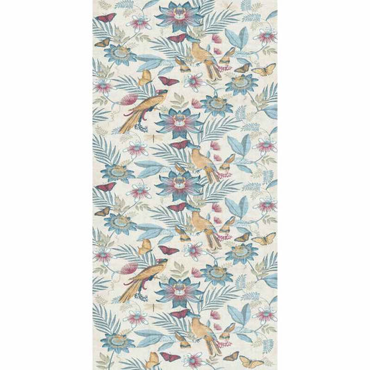 Amaya Tropical Birds Botanical Washable Runner Rugs by Catherine Lansfield in Blue