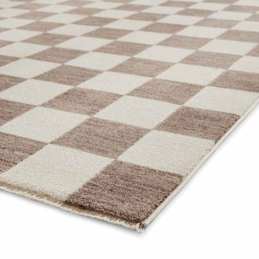 Baltimore 66618 Checkerboard Geometric Modern Runner Rugs in Grey