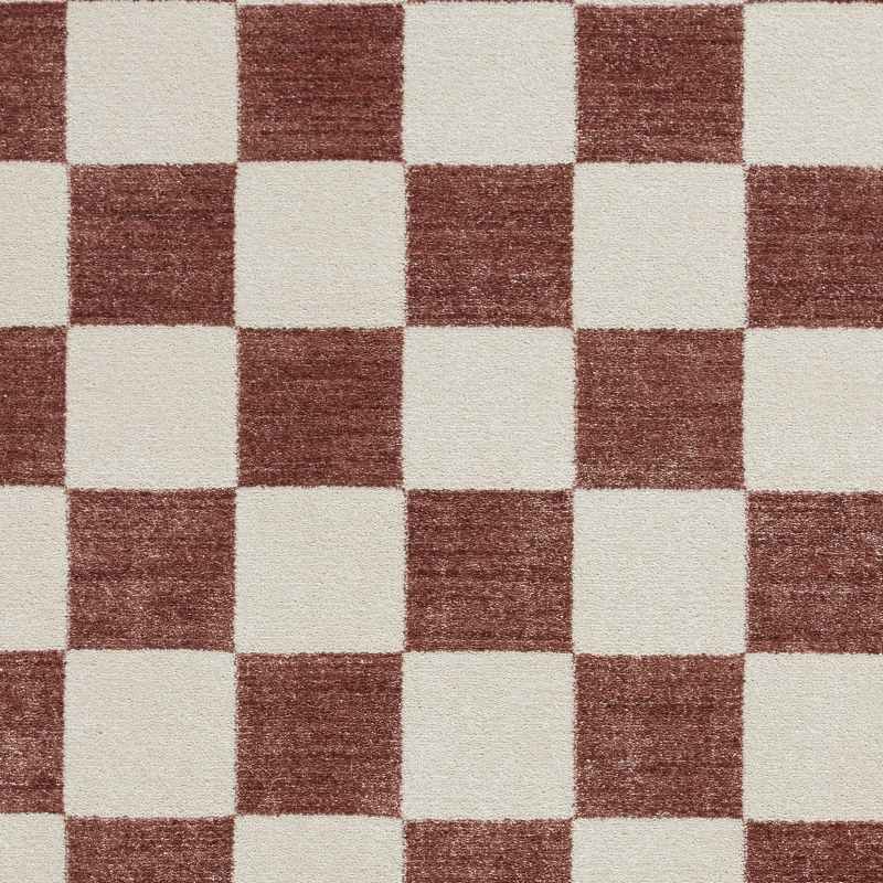 Baltimore 66618 Checkerboard Geometric Modern Runner Rugs in Plum Purple
