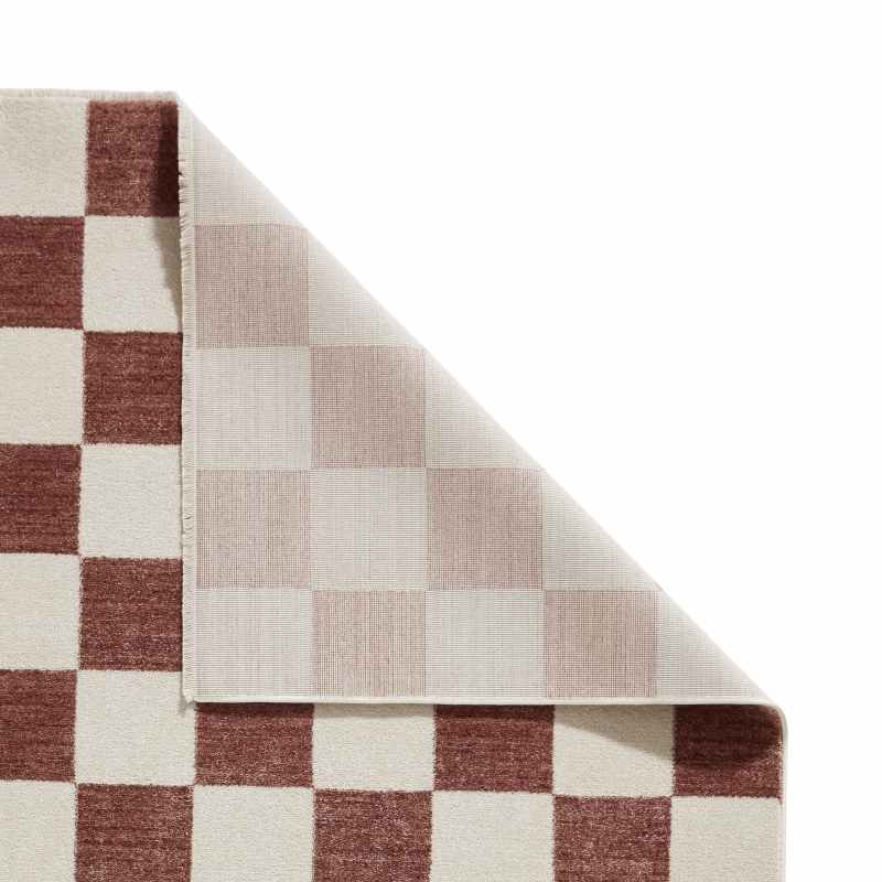 Baltimore 66618 Checkerboard Geometric Modern Runner Rugs in Plum Purple