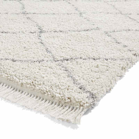 Boho 5413 Berber Shaggy Modern Runner Rugs in Cream White