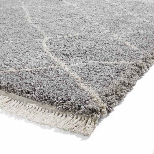 Boho 5413 Berber Shaggy Modern Runner Rugs in Grey