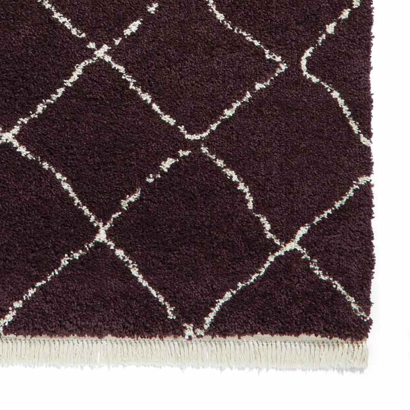 Boho 5413 Berber Shaggy Modern Runner Rugs in Purple