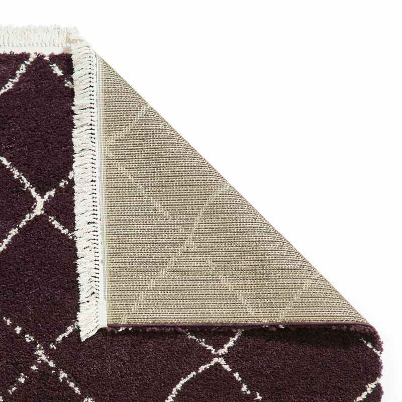 Boho 5413 Berber Shaggy Modern Runner Rugs in Purple