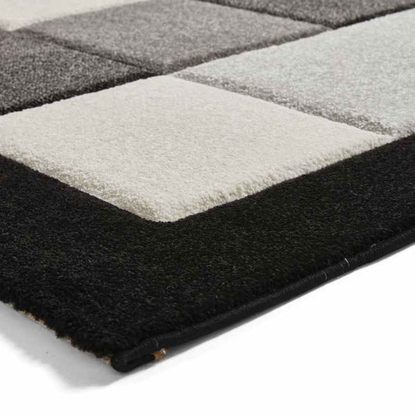 Brooklyn Modern Blocks Geometric Runner Rugs BRK04 in Black Grey – The ...