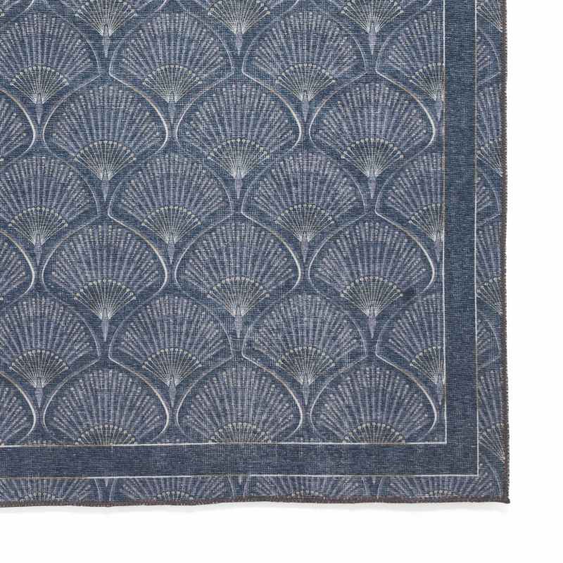 Deco Peacock Modern Washable Rugs by Catherine Lansfield in Blue