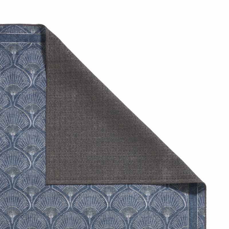 Deco Peacock Modern Washable Rugs by Catherine Lansfield in Blue