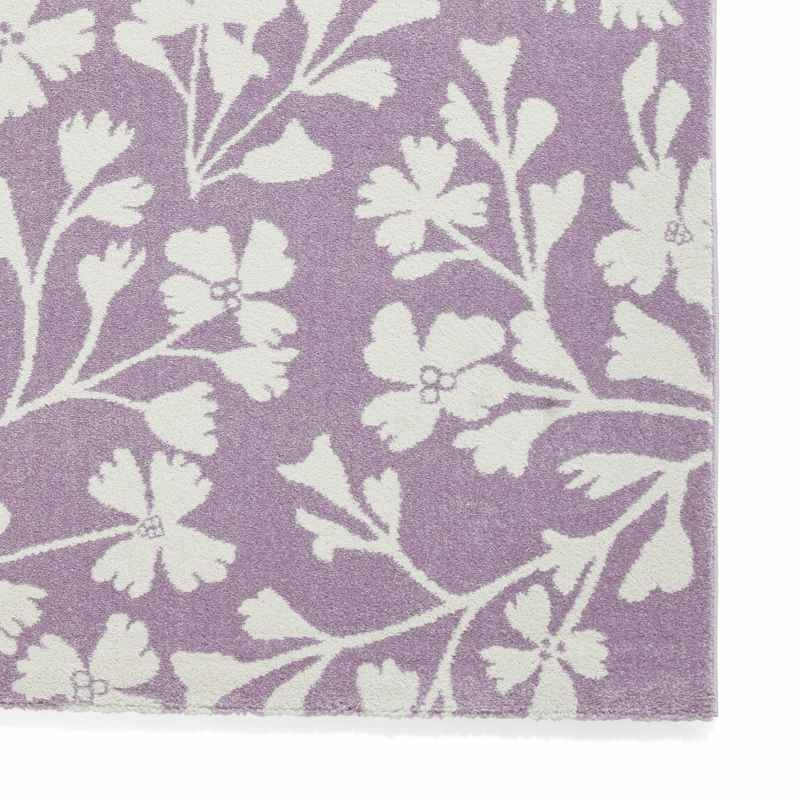 Grace Floral Modern Carved Rugs by Catherine Lansfield in Lilac Purple