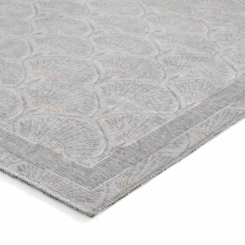 Deco Peacock Modern Washable Runner Rugs by Catherine Lansfield in Silver Grey