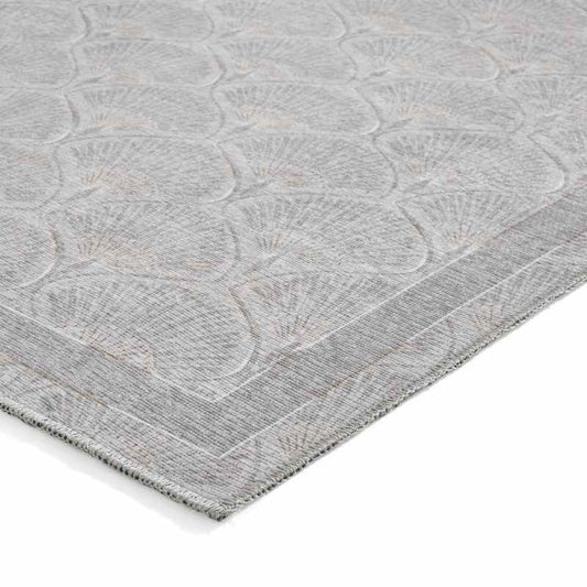 Deco Peacock Modern Washable Runner Rugs by Catherine Lansfield in Silver Grey