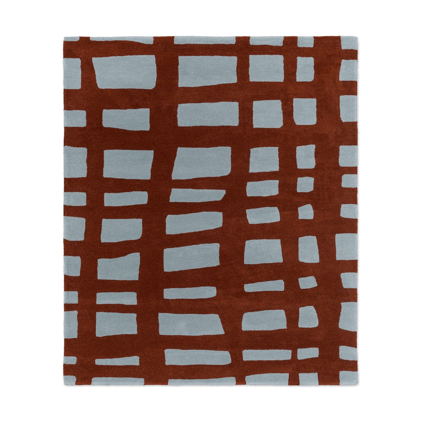 Arlo Geometric Wool Rugs 124103 by Scion in Brick Red