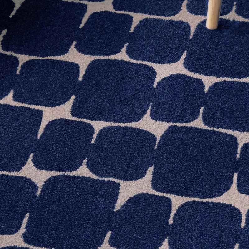 Little Lohko Geometric Rugs 124208 by Scion in Indigo Blue