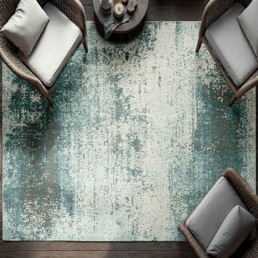 Louis De Poortere Indoor Outdoor Mad Men Virgin Land Rug 9656 in Neptune