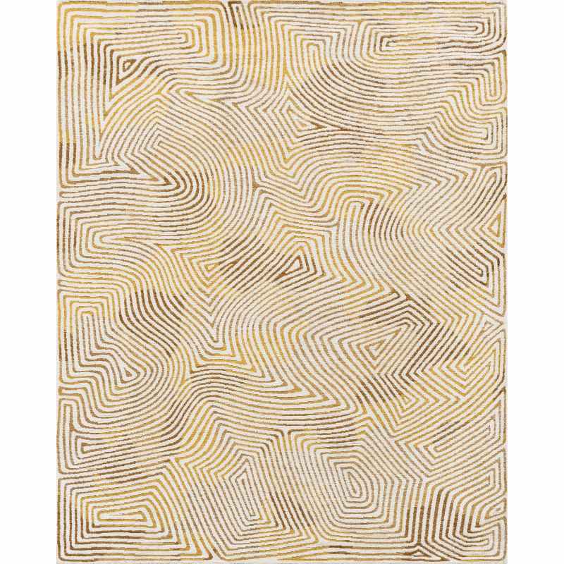 Louis De Poortere Meditation Coral Rugs 9799 in Yellow Hippy