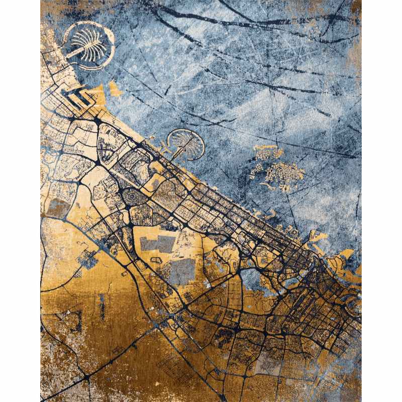 Louis De Poortere Cities Dubai Rugs in 9698 Gold Sea