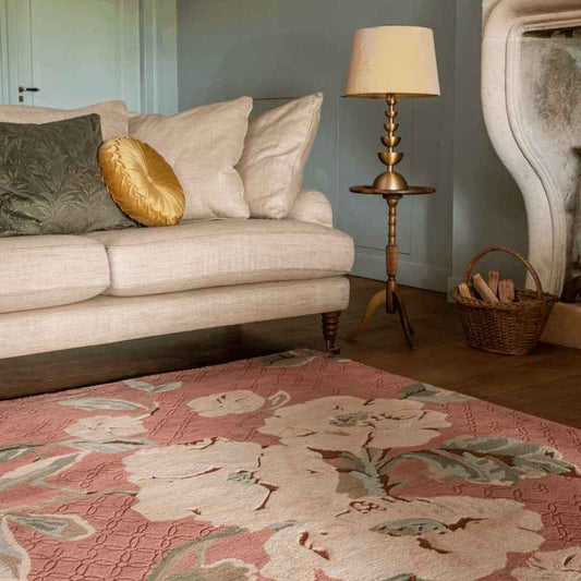 Aylworth Trail Wool Rugs 078607 by Laura Ashley in Terracotta Orange