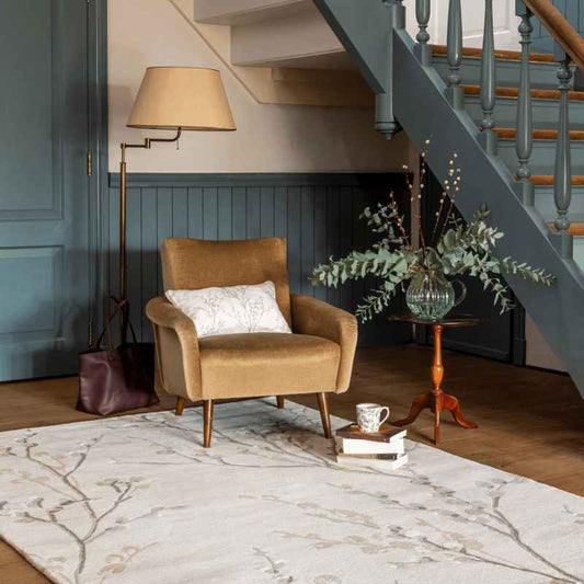 Pussy Willow Wool Rugs 079804 by Laura Ashley in Dove Grey