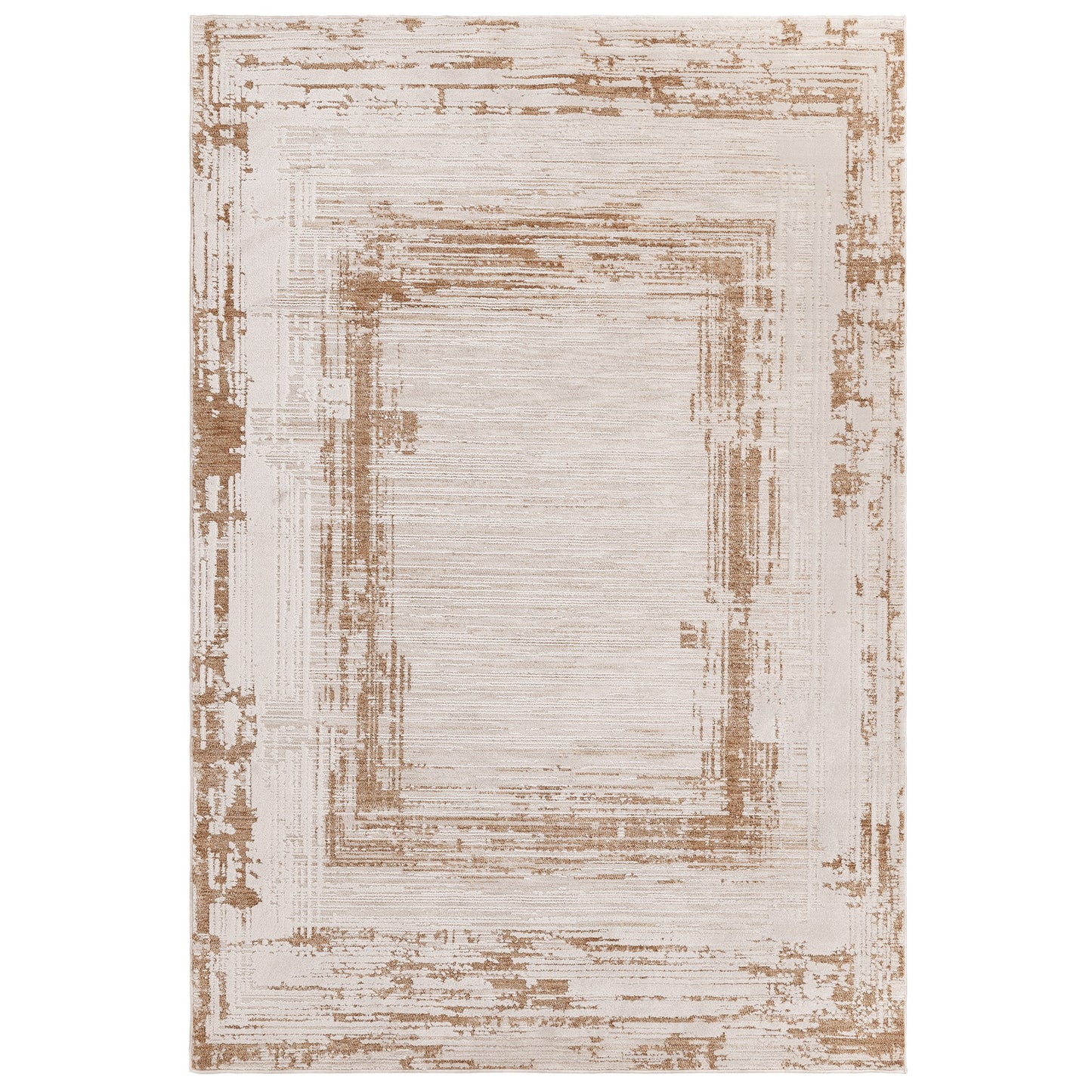 Anders AN05 Boho Geometric Shimmer Rugs in Beige Natural