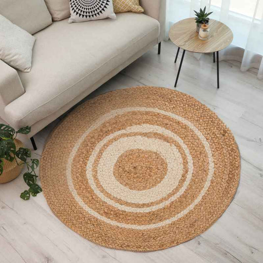 Altrincham Circular Round Jute Rugs in Naturelle