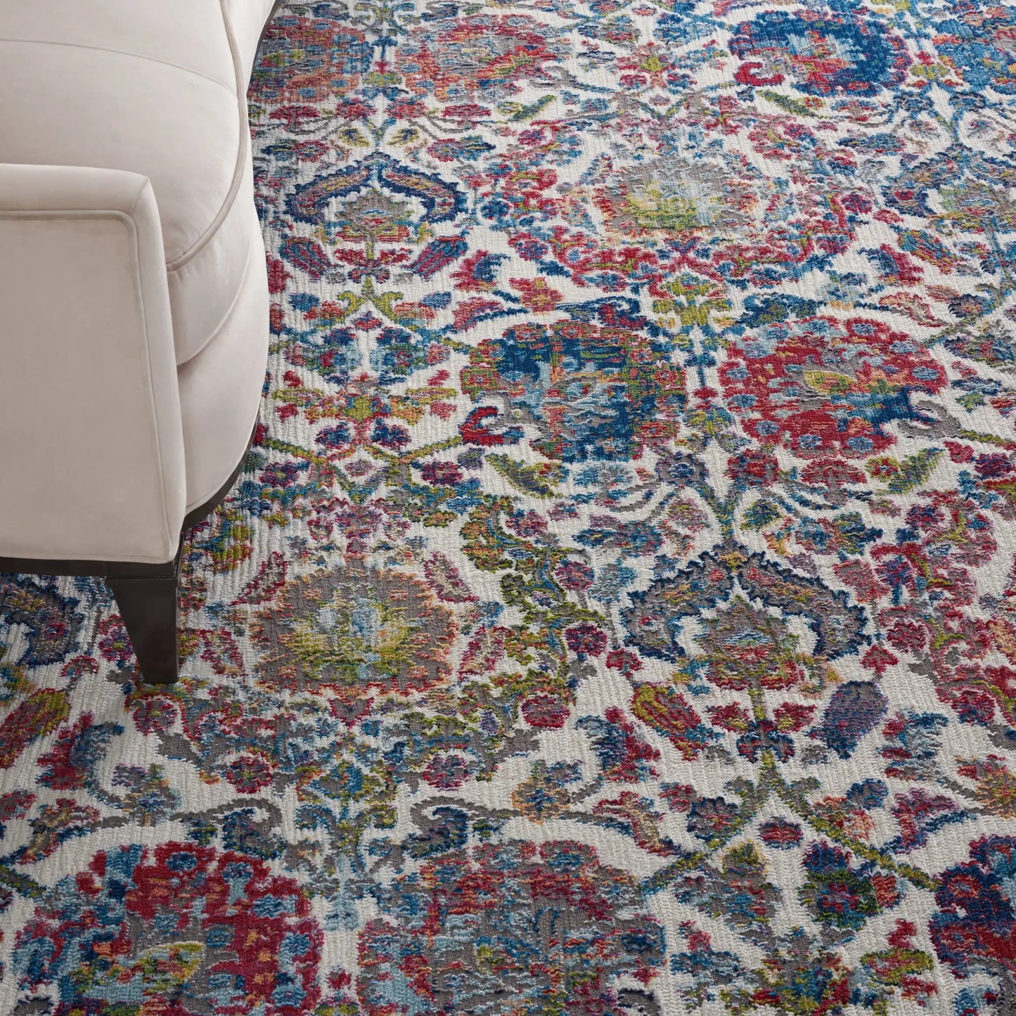 ANKARA GLOBAL ANR06 Ivory Blue Rug RS