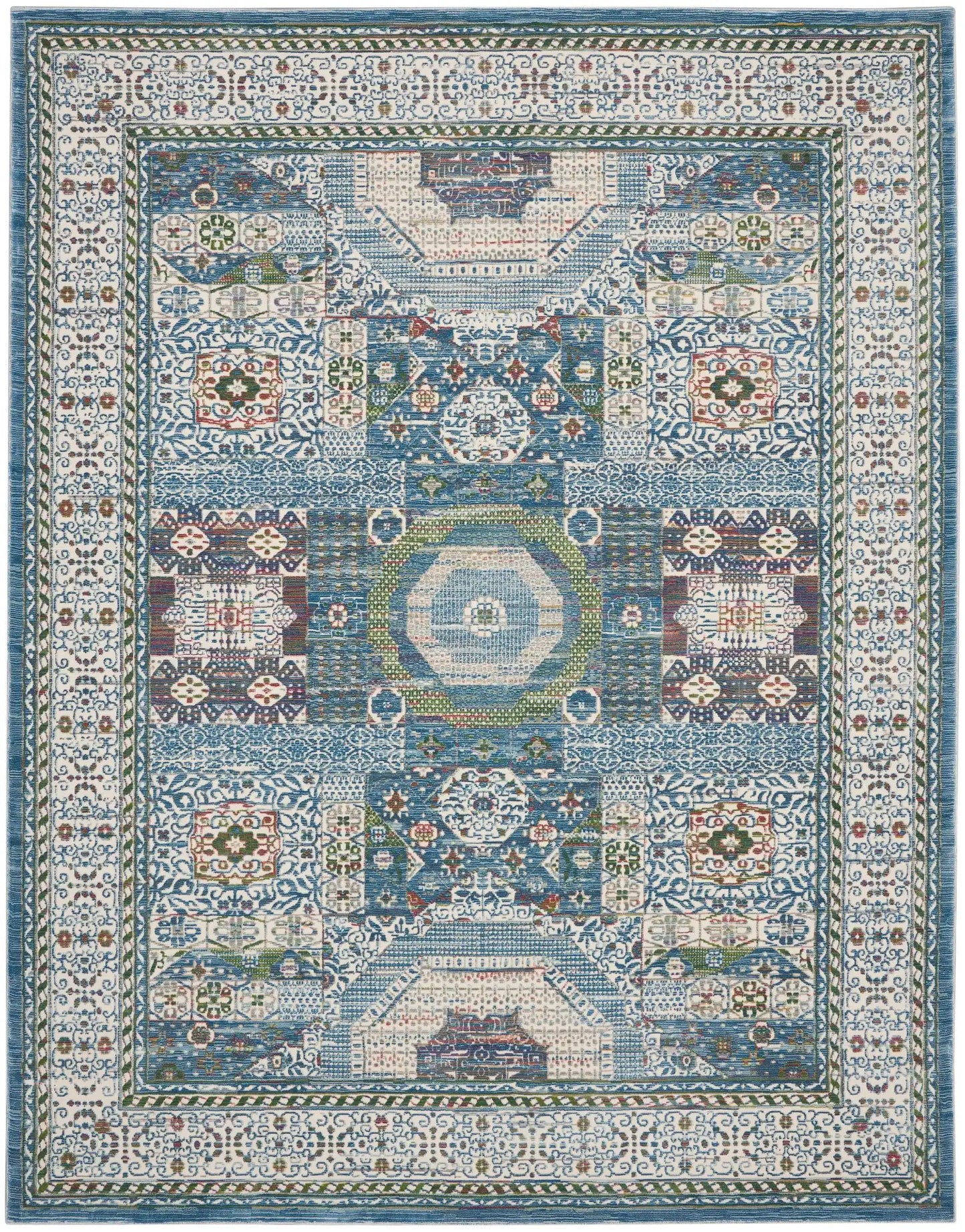 ANKARA GLOBAL ANR17 Ivory Light Blue Rug RS