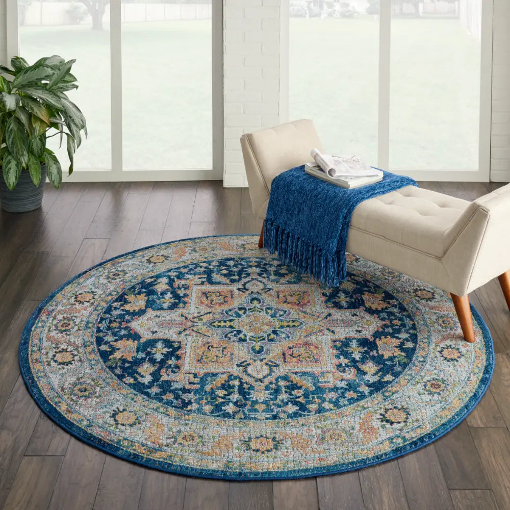 ANKARA GLOBAL ANR11 Blue Multi Rug RS