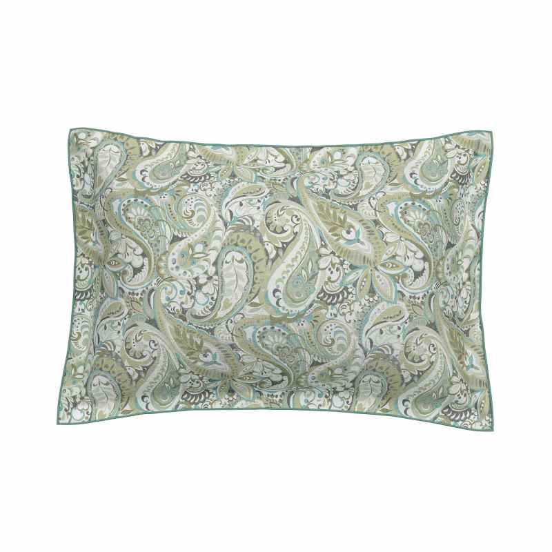 Alessie Paisley Bedding by Bedeck of Belfast in Chambray Green