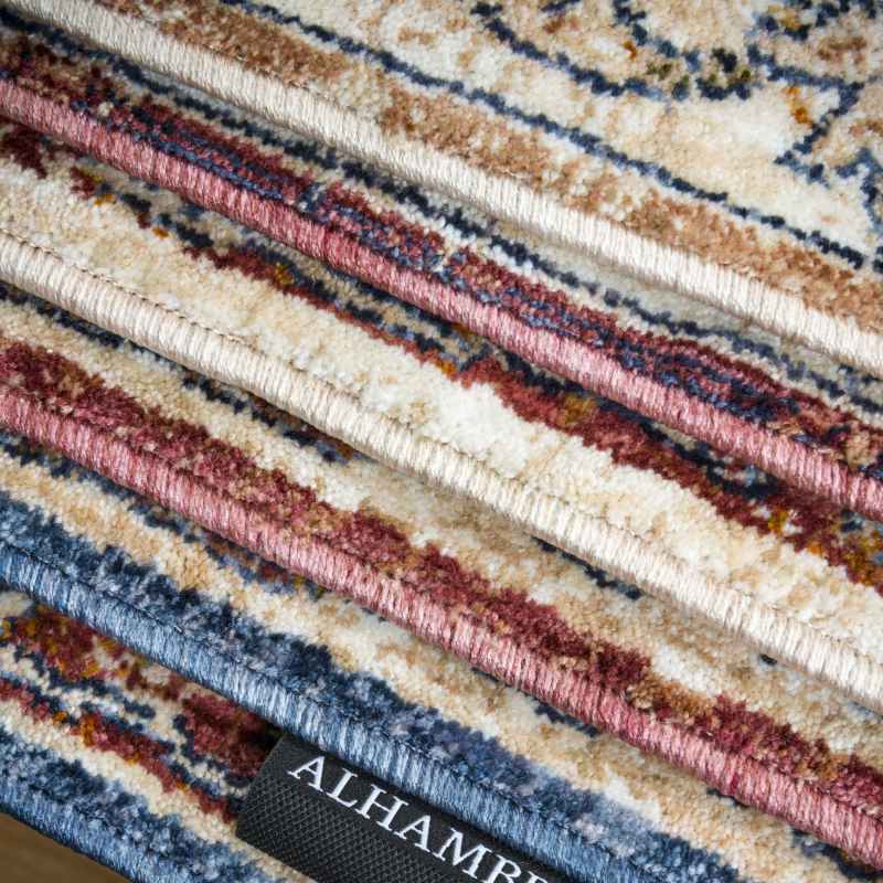 Alhambra Traditional Rugs 6549A in Light and Dark Blue