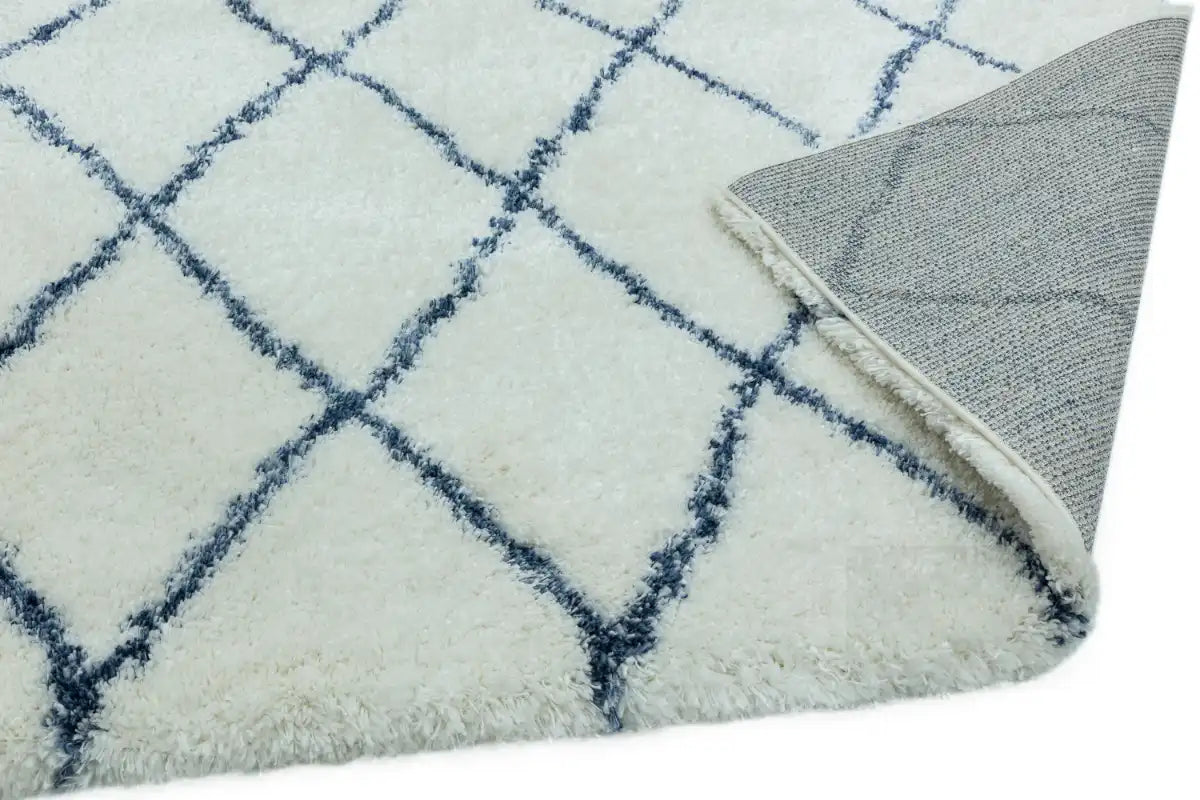 Asiatic alto al03 cream and blue Blue, Cream Living Room Shaggy Rug.