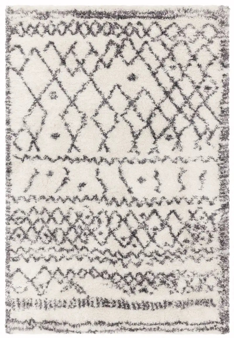 Asiatic alto al04 cream and grey Grey, Cream Living Room Shaggy Rug.