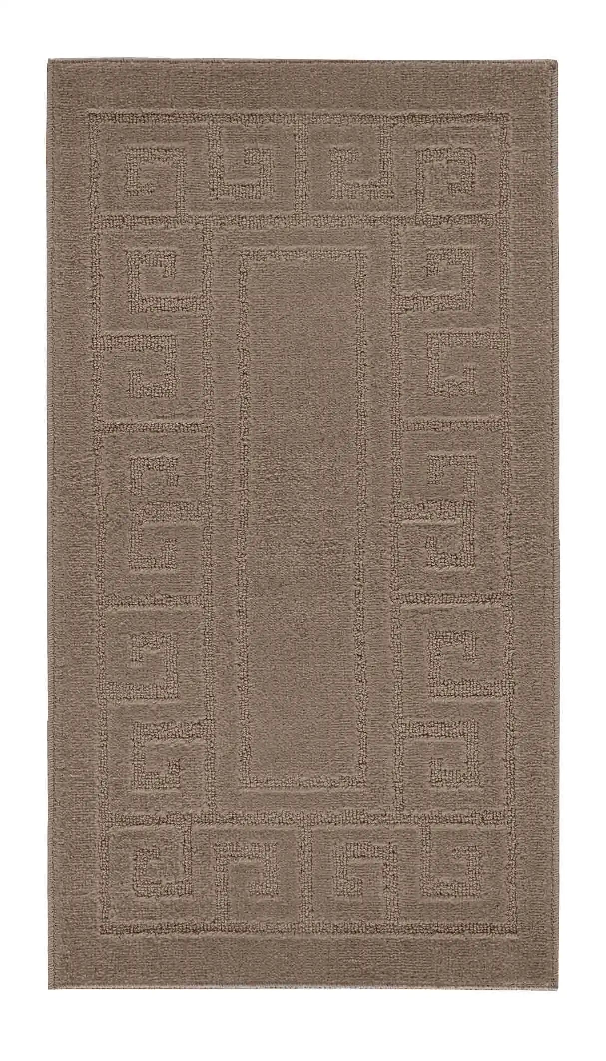 Washable 9mm Gel-Back Ivy Greek Key Beige Rug
